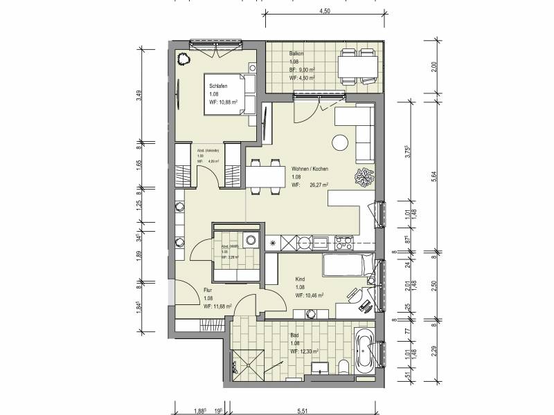 Mit Balkon - moderne Obergeschosswohnung Kaiserkamp in Sickte | Willkommen zu Hause!