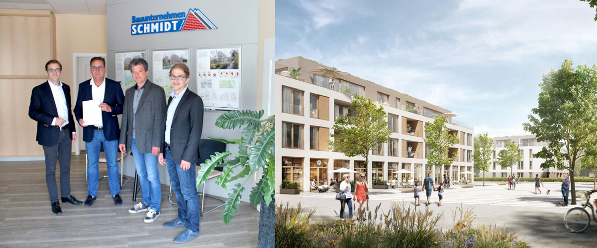 Kooperation für Lamme Thorsten Schmidt und Michael Schinke von Bauunternehemn Schmidt mit Dr. Stefan Ludewig und Jonas Hattwig von BS|ENERGY, Abteilung VIW.