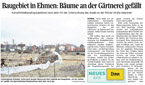 WOB-Ehmen | BG An der Gärtnerei - Vorbereitende Baufeldräumung hat begonnen!